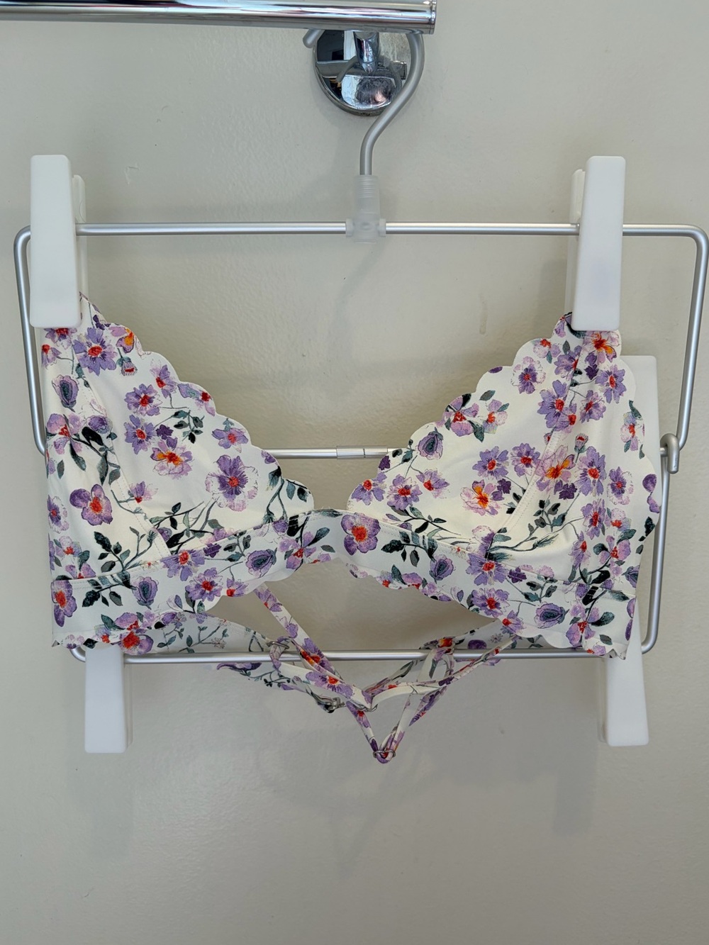 Floral Scalloped Bikini Top